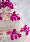 Purple Flower Wedding Cake Photo