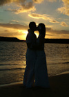 Hawaii Beach Sunset Wedding Couple
